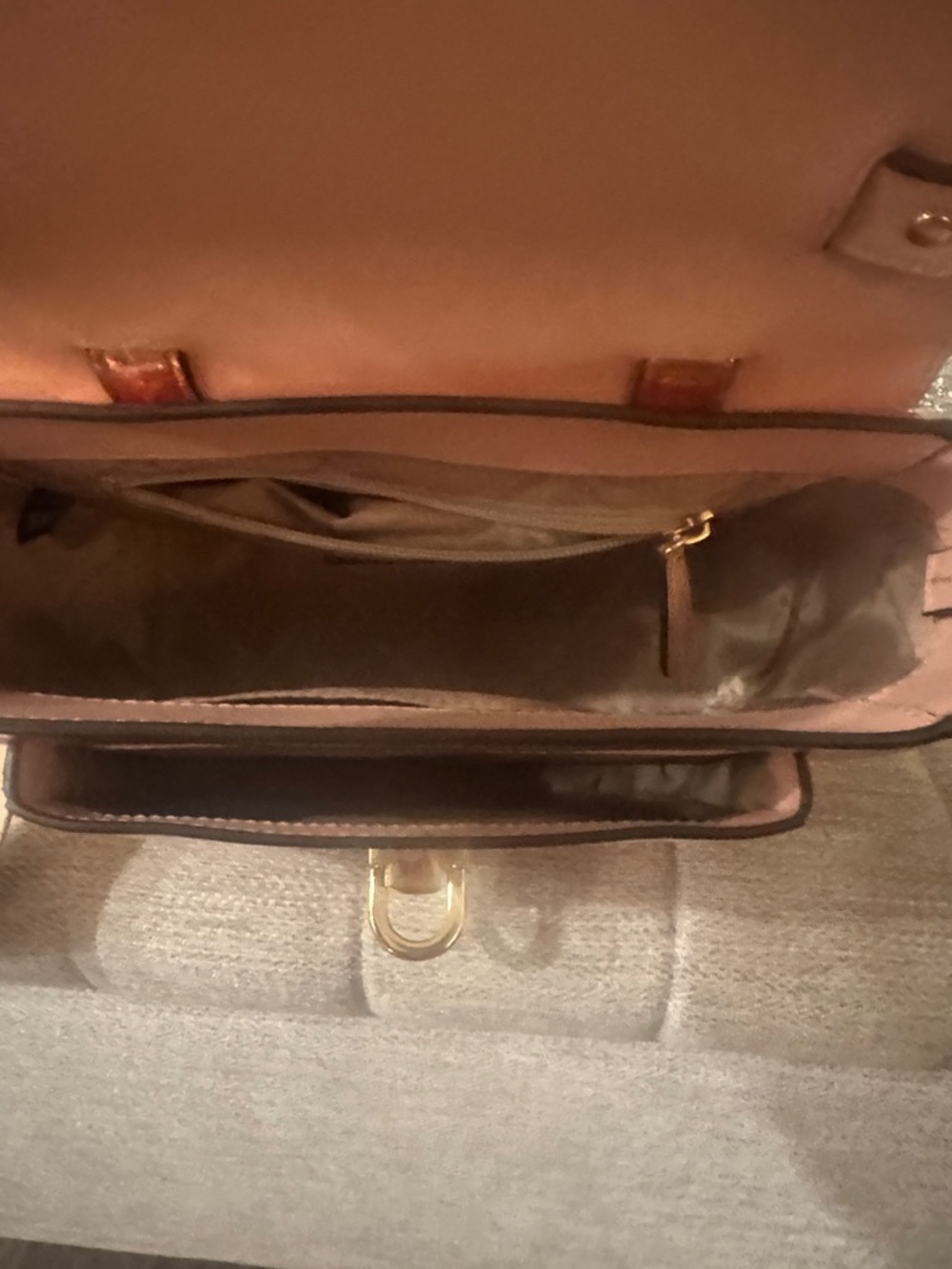 Michael Kors Metallic Rose Gold Top Handle Satchel - Picture 2 of 3